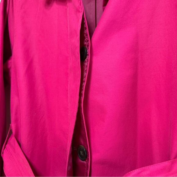 Gap Hot Pink Belted Trench Coat Fully Lined Spring Jacket Size M - Picture 4 of 8